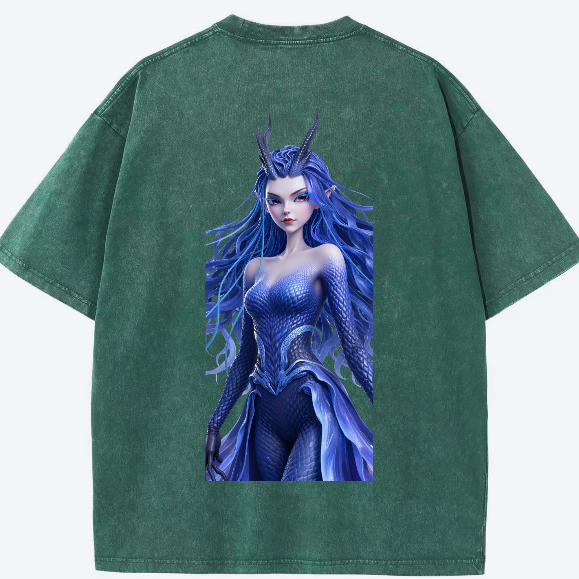 （画像用） Ne Zha 2 ナタ 魔童の大暴れ 綿100% ヴィンテージ風 半袖Tシャツ（背面プリント）